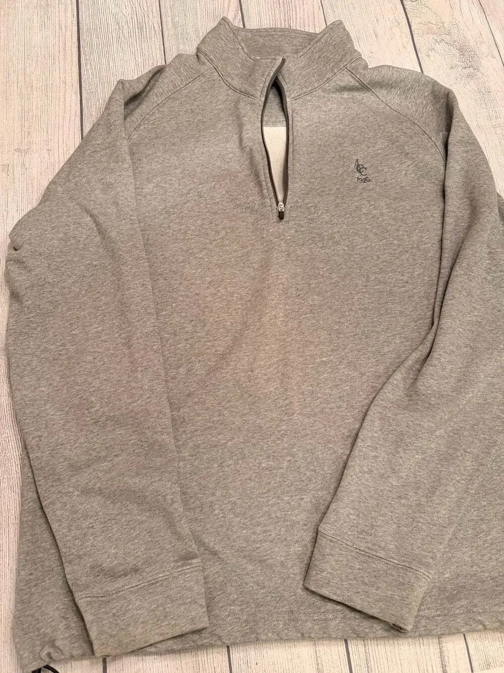 Dunning Golf Quarter-Zip Sweatshirt Size L Grey Embroidered Logo